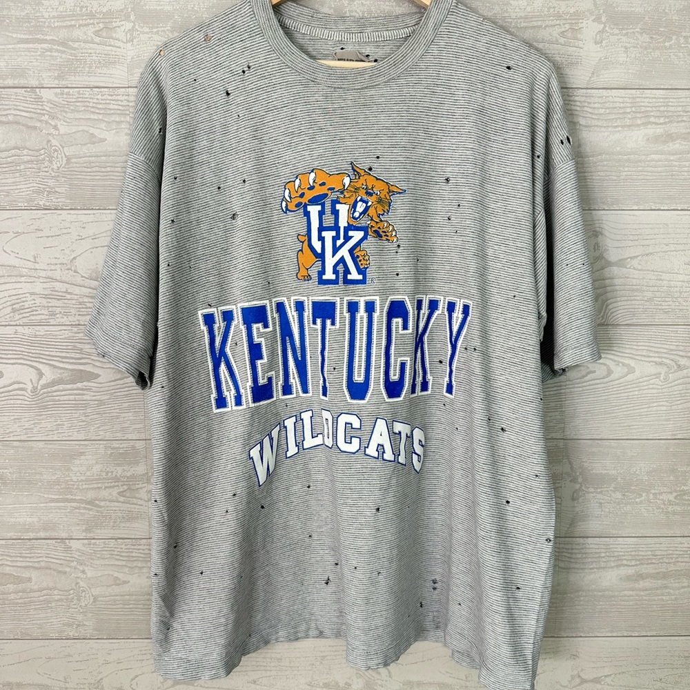 Vintage Gray Oversized Kentucky Wildcats Tee